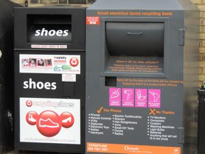 One for Cameron, there are bins set up for recycling all sorts of stuff