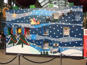 an advent calendar made from Lego