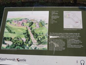 The first stop on the audio tour Kenilworth Castle