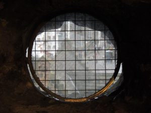 View of Edinburgh from a canon hole