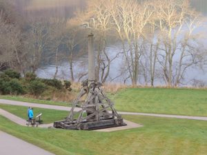 The trebuchets are quite large