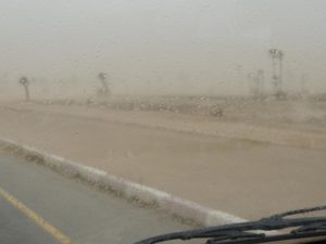 Sand storm outside Marrakech