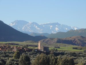View of a Morrocan village as we enter the Atlas ranges