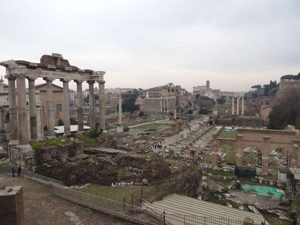 Outside the Roman Forum ruins